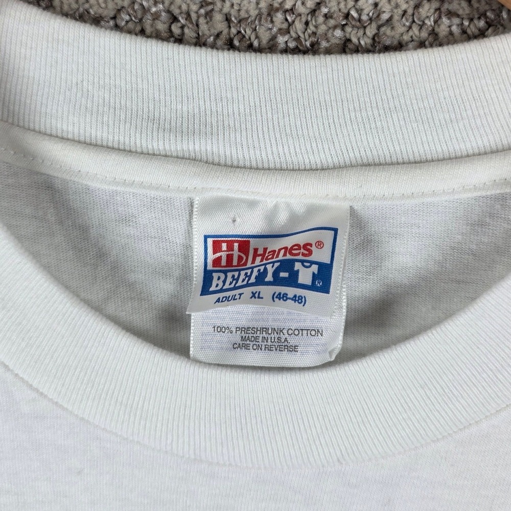 Vintage 90s Swatch The Club Graphic T Shirt Mens XL White Mens Timeship Watch - Picture 3 of 11